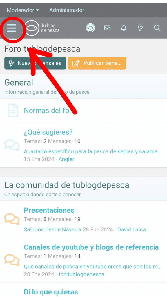 Instalar app foro de pesca